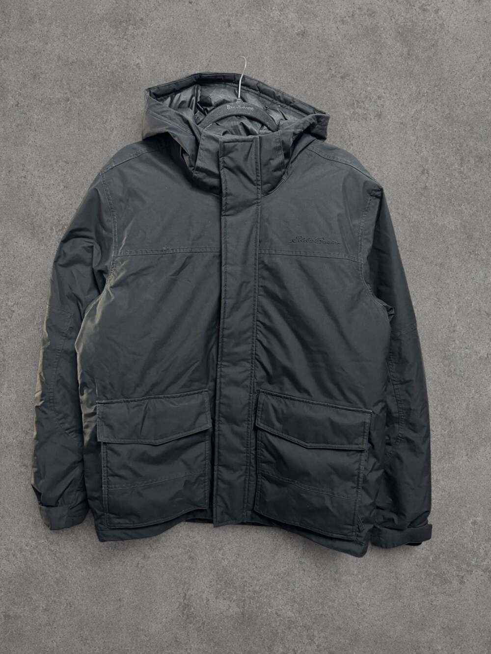 Eddie Bauer Men's Black Insulated Down Parka with Hood